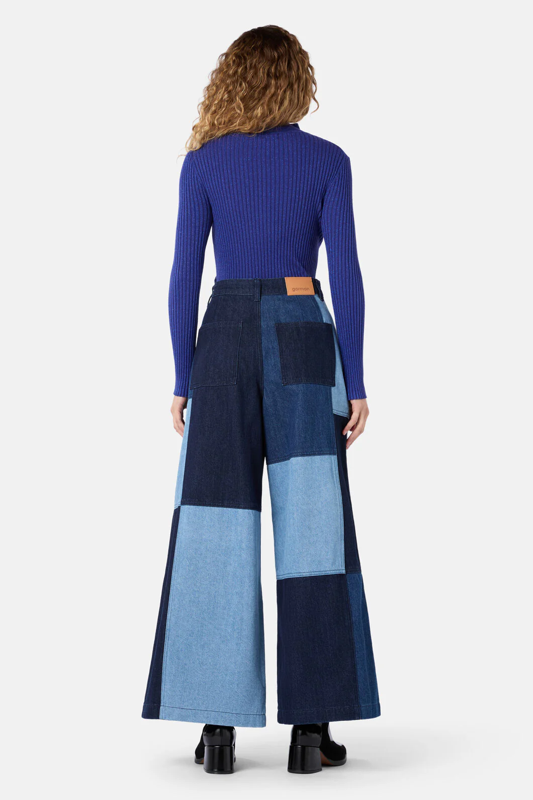 Puzzle Denim Spliced Skort - Image 4