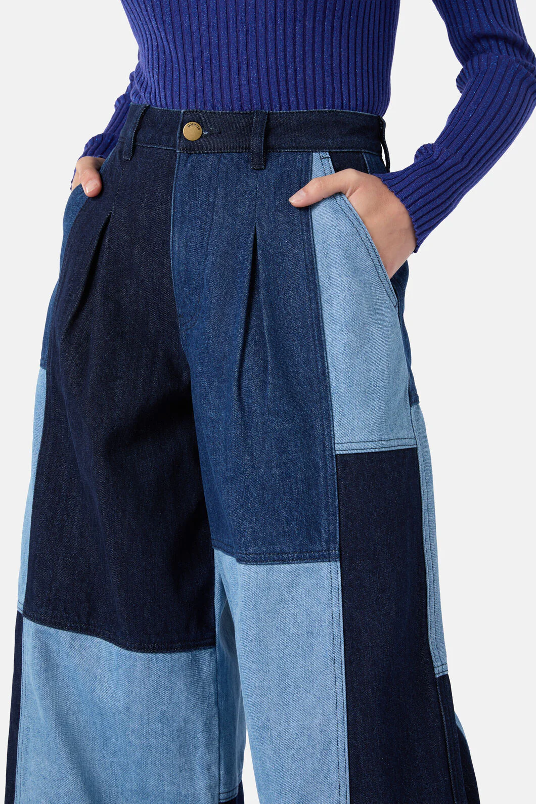 Puzzle Denim Spliced Skort - Image 5