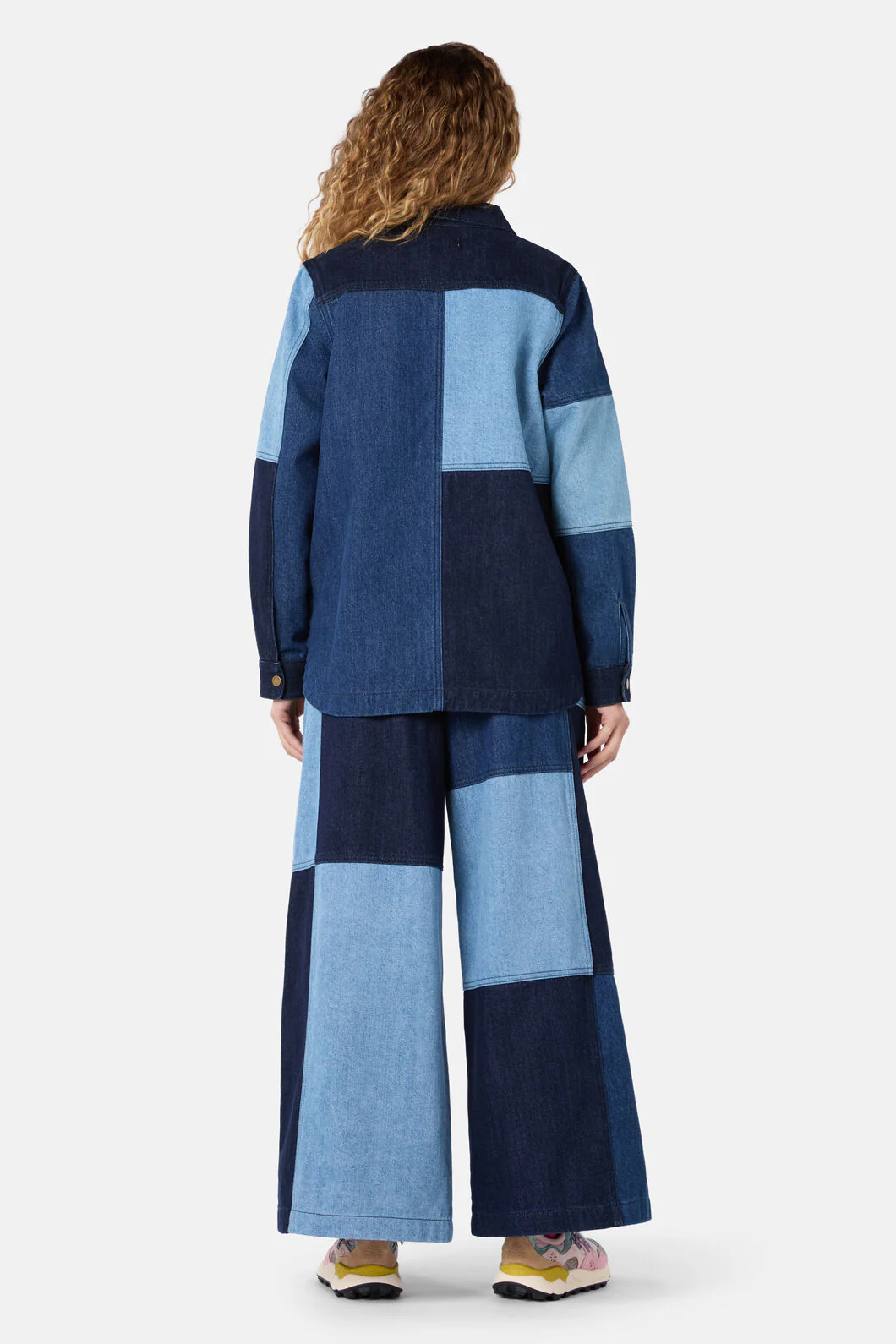 Puzzle Spliced Denim Shirt - Image 4