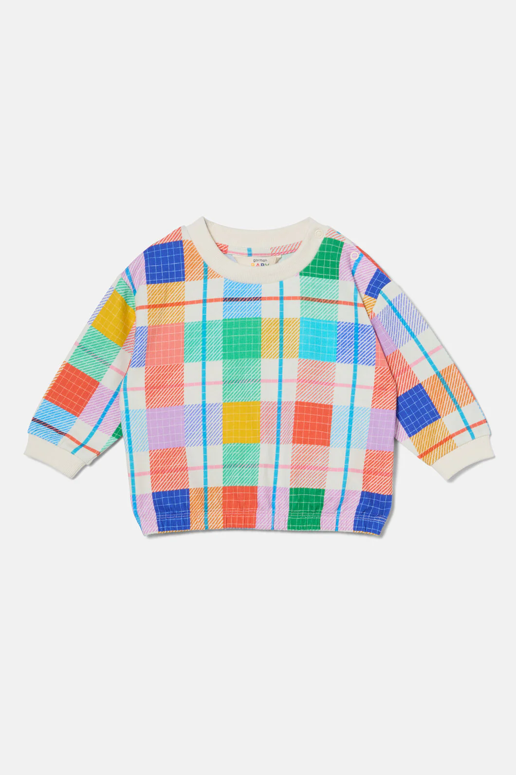 Rainbow Check Baby Sweater - Image 3