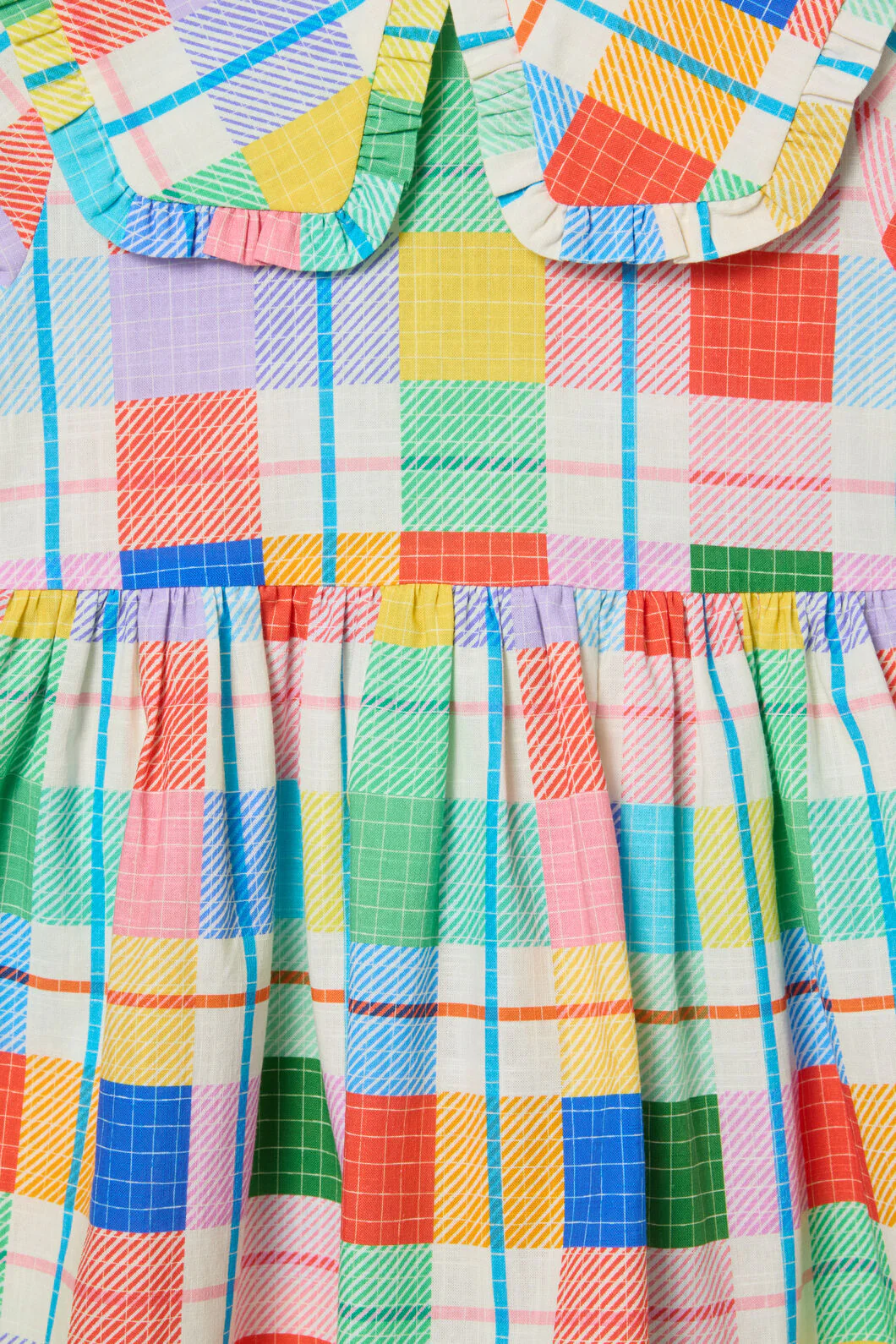 Rainbow Check Kids Dress - Image 3