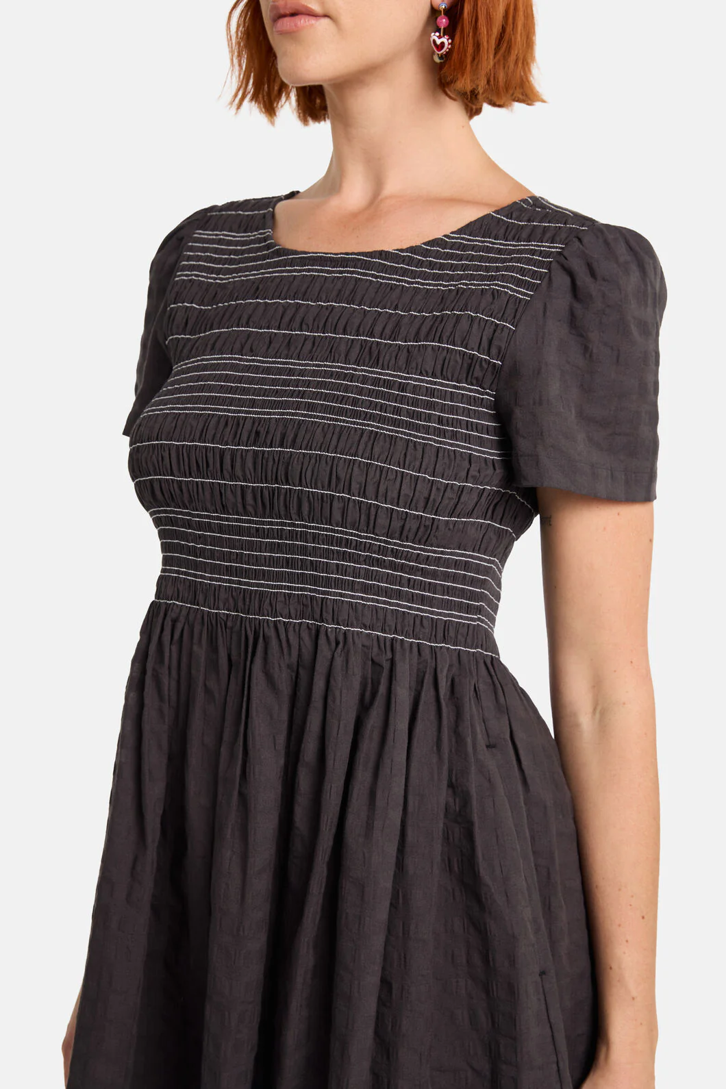 Ready Check Shirring Dress - Image 5