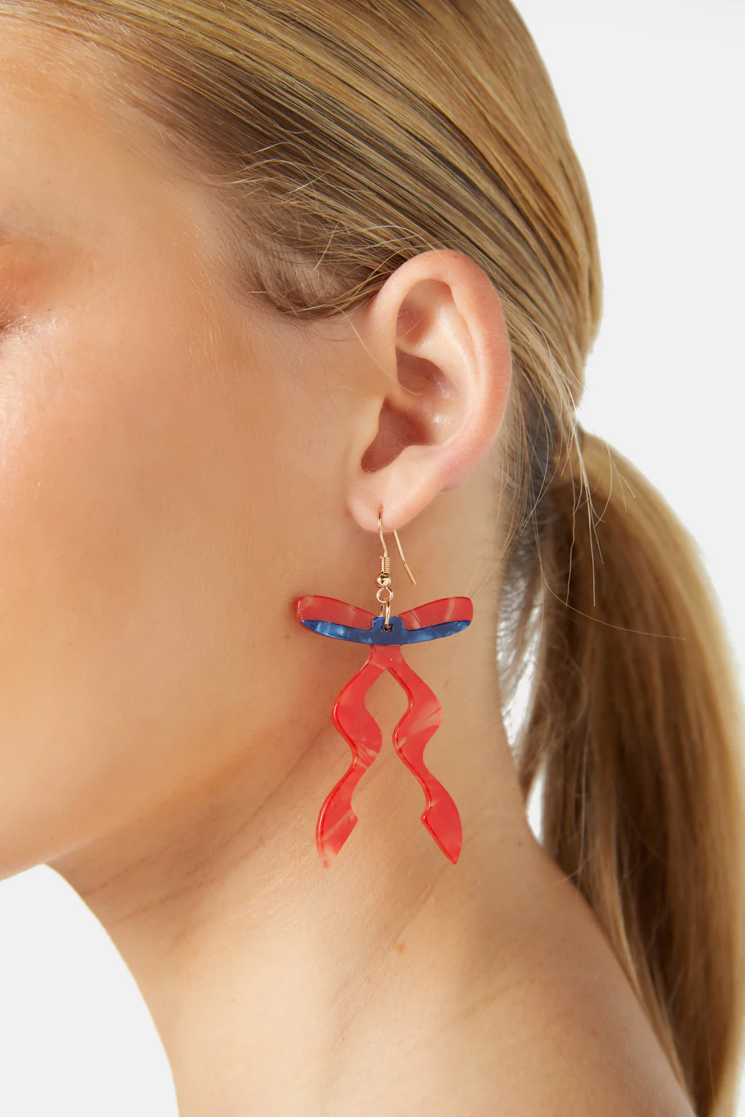 Red Ribbon Earrings - Image 3