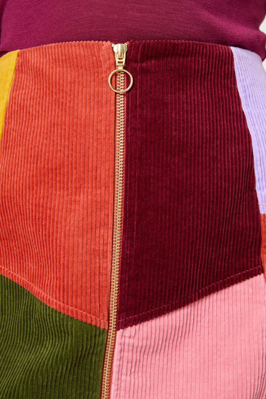 Retro Spliced Cord Skirt - Image 6