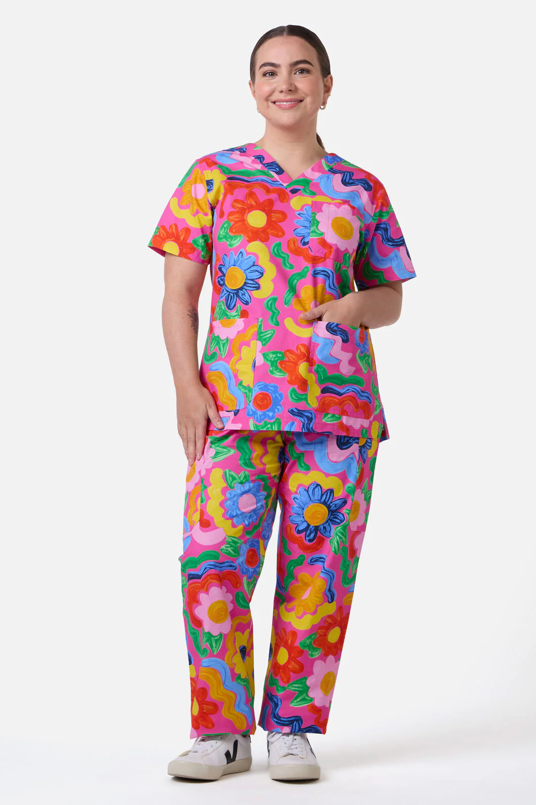 Ribbon Floral Scrub Set