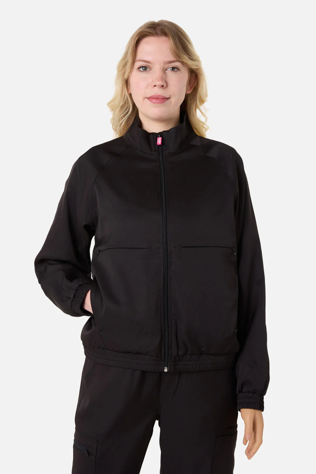 Scrub Womens Black Zip Up Jacket