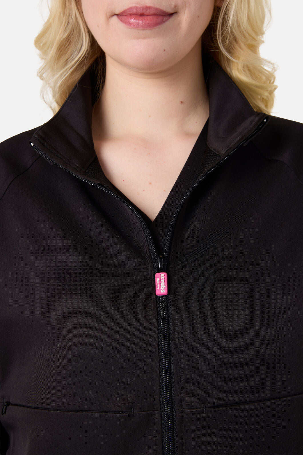 Scrub Womens Black Zip Up Jacket - Image 8