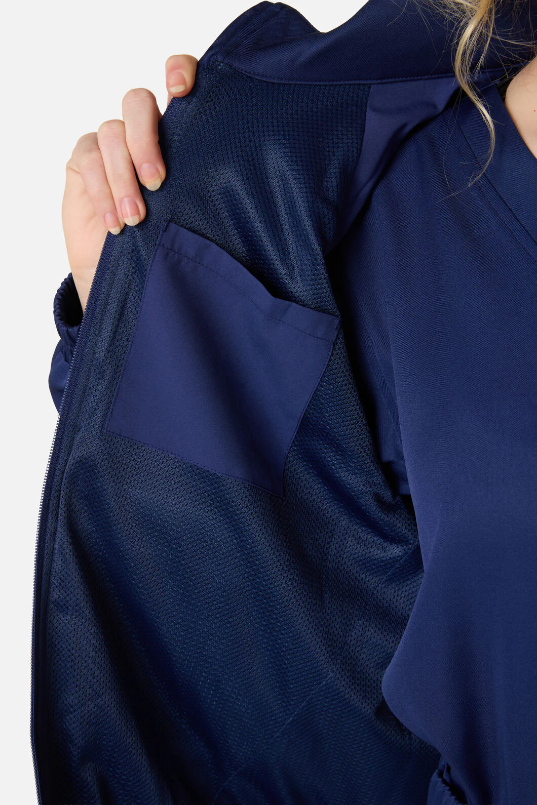 Scrub Womens Navy Zip Up Jacket - Image 6