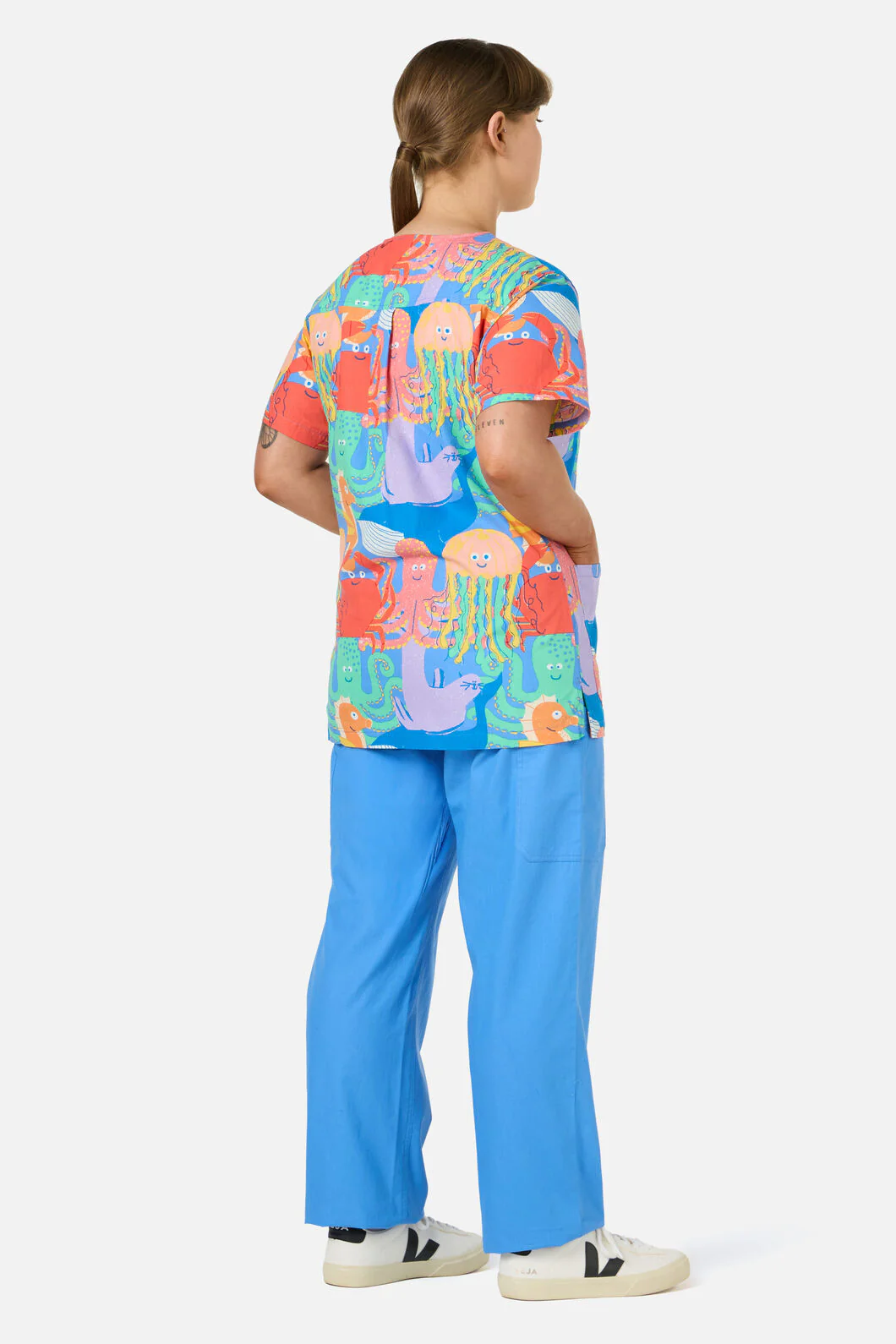 Sea Creatures Top & Pant Scrub Set - Image 3