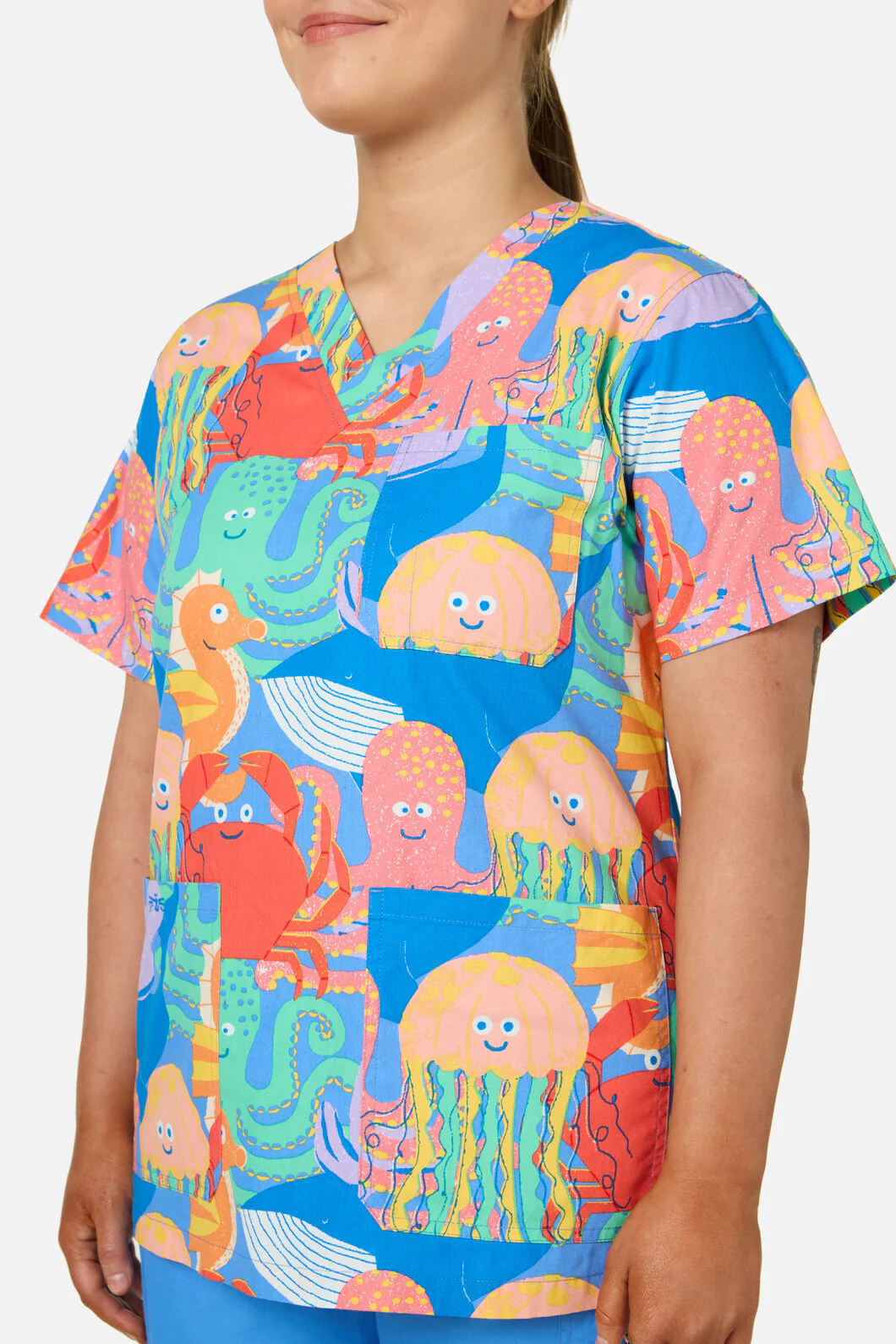 Sea Creatures Top & Pant Scrub Set - Image 5