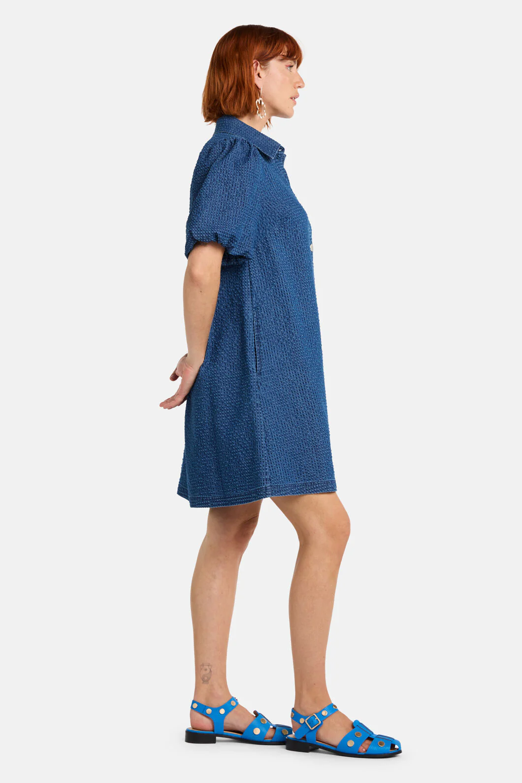 Seersucker Denim Dress - Image 4