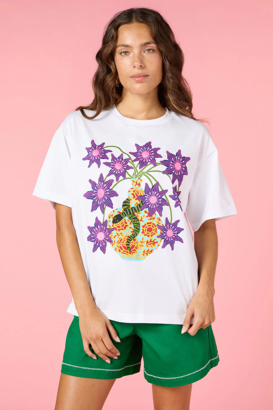 Serpent's Bloom Oversized Tee