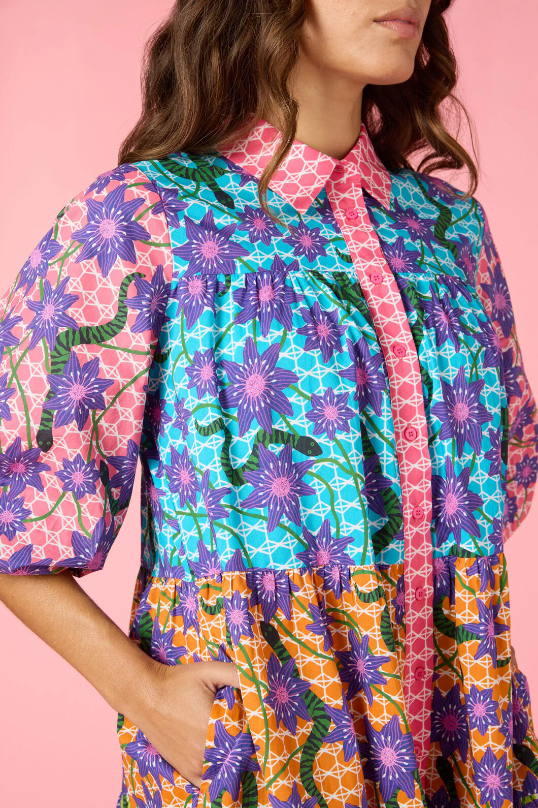 Serpent's Bloom Shirt Dress - Image 5