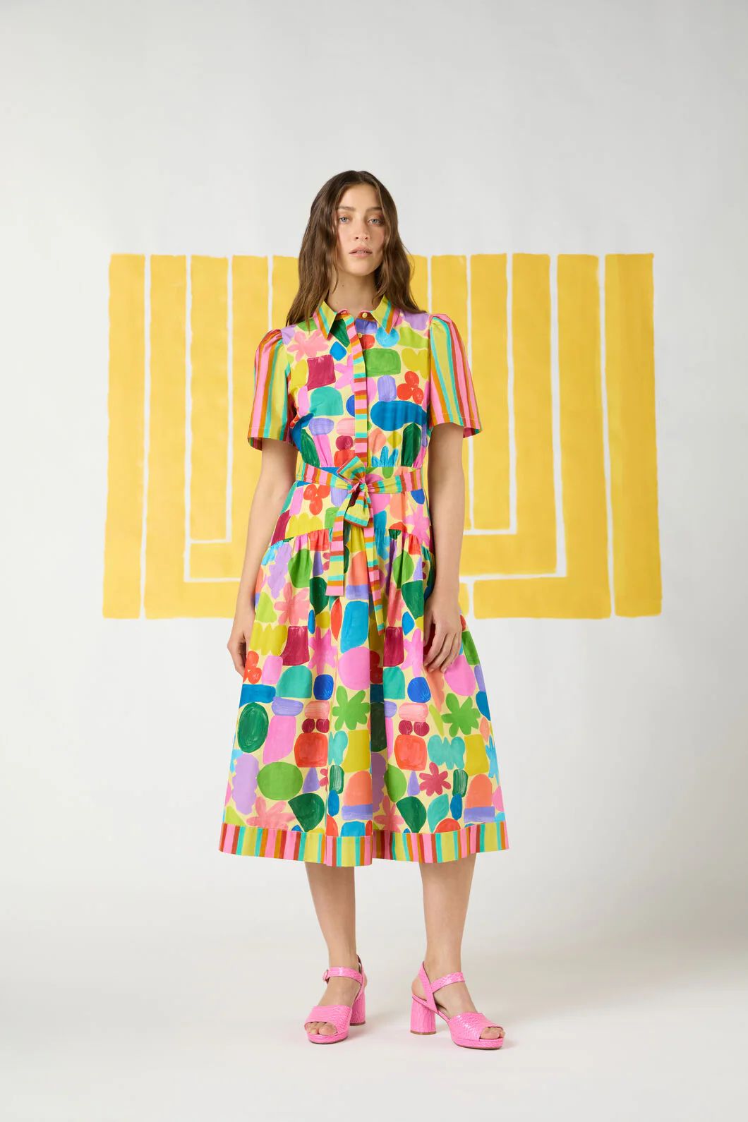 Stamp Your Feet Print Shirt Dress - Image 2