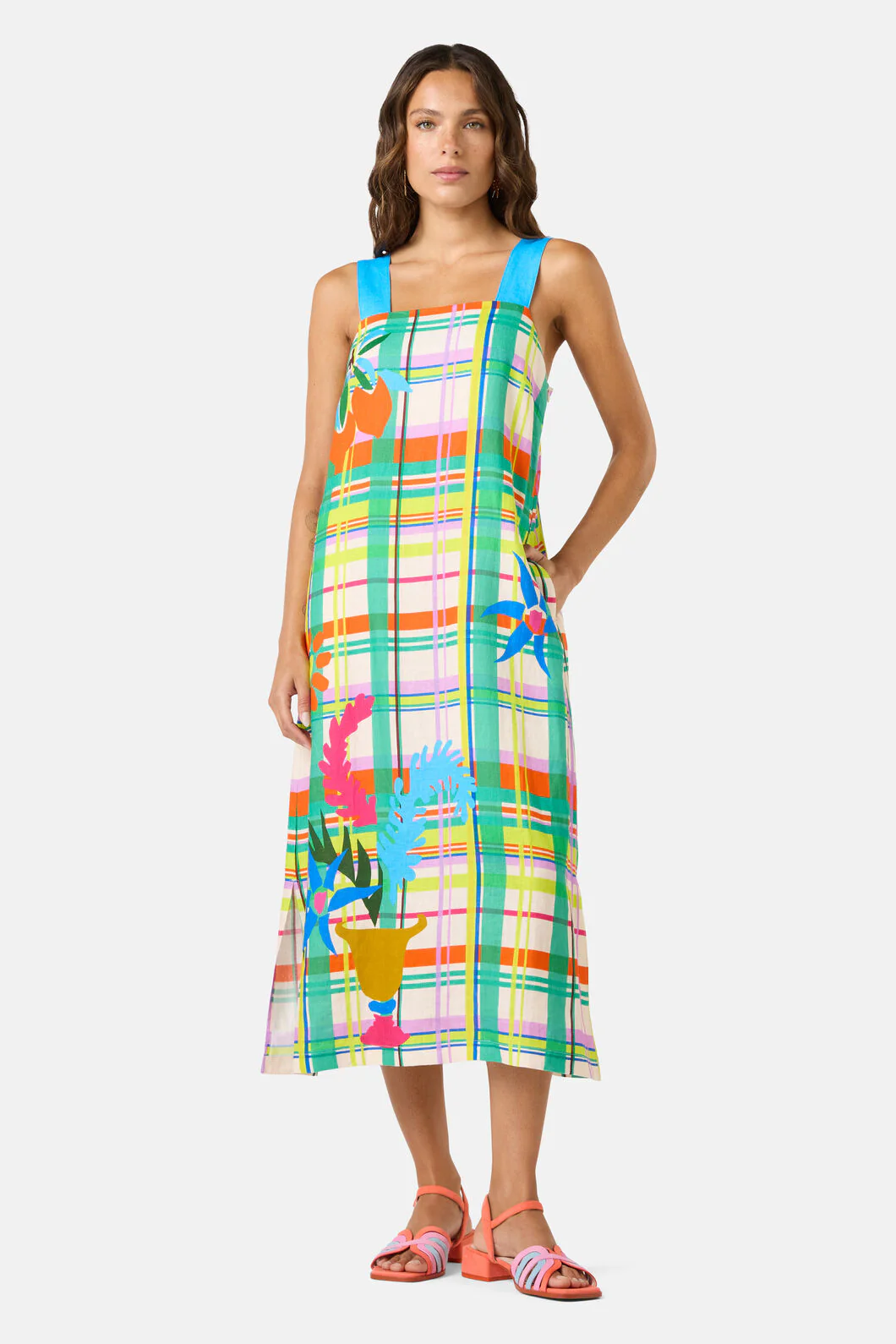 Stencil Garden Linen Dress
