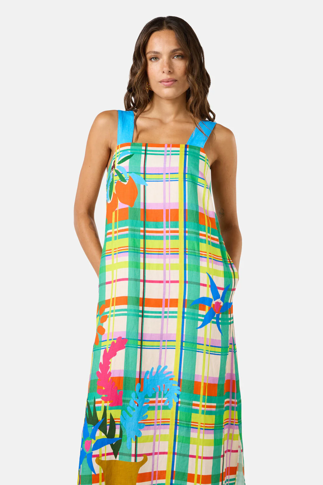 Stencil Garden Linen Dress - Image 4