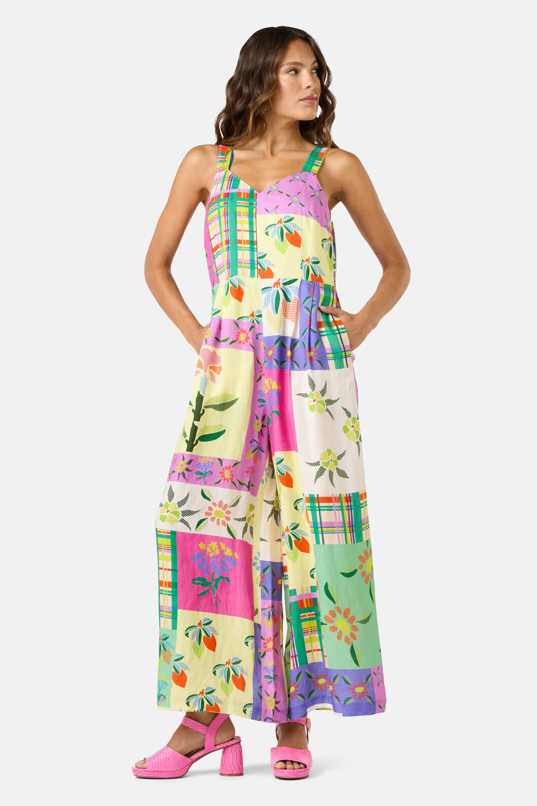 Stencil Garden Print Pantsuit
