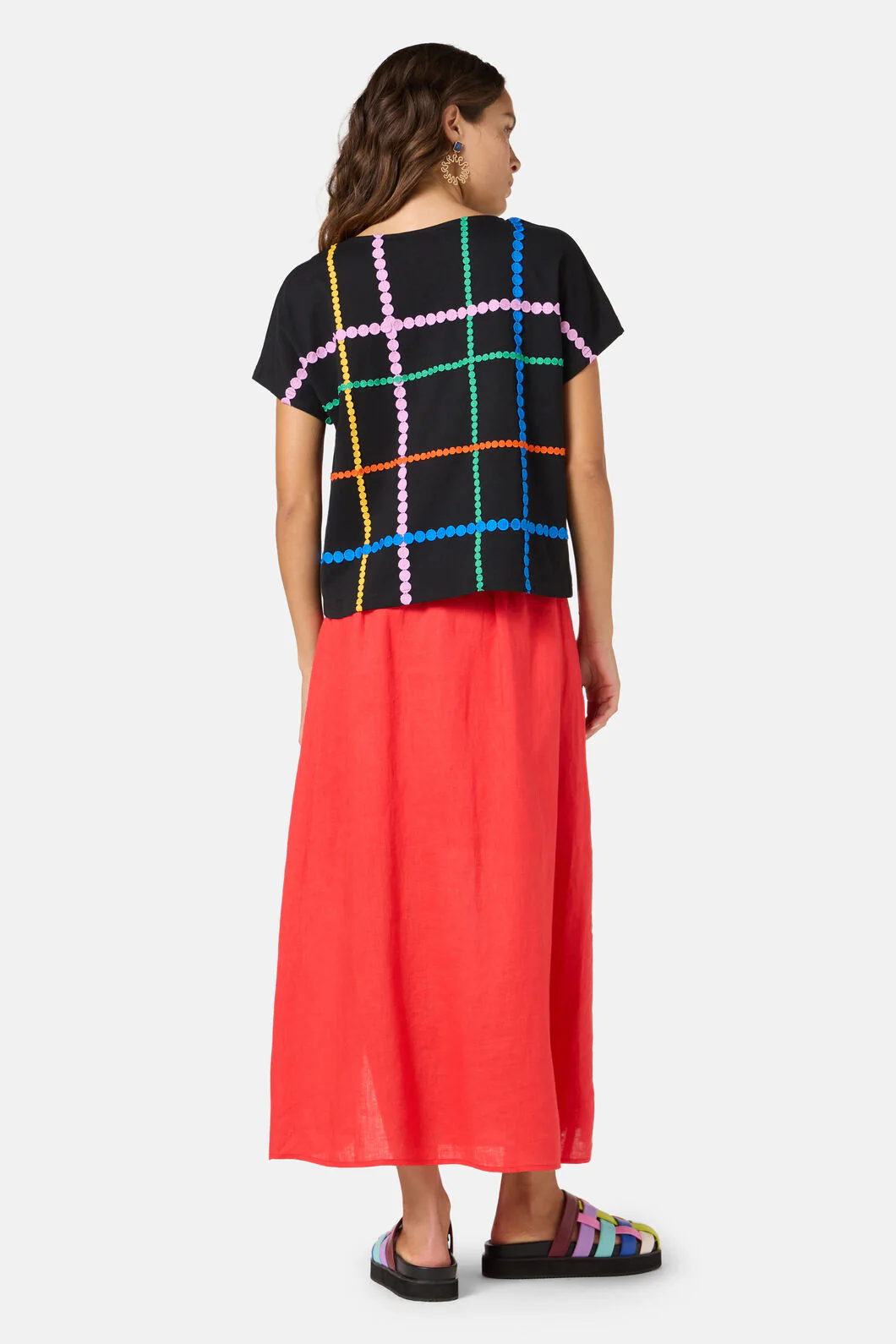 Stripe Embroidered Tee - Image 4