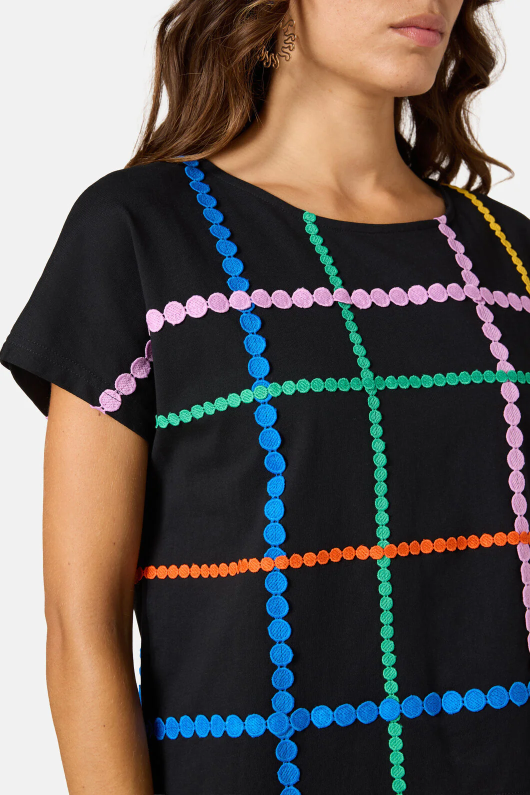 Stripe Embroidered Tee - Image 5