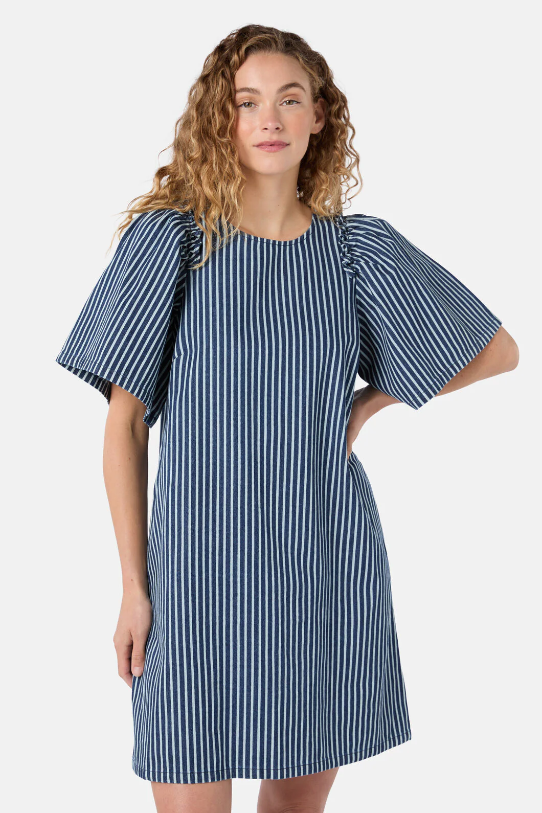 Stripe Life Denim Dress - Image 5