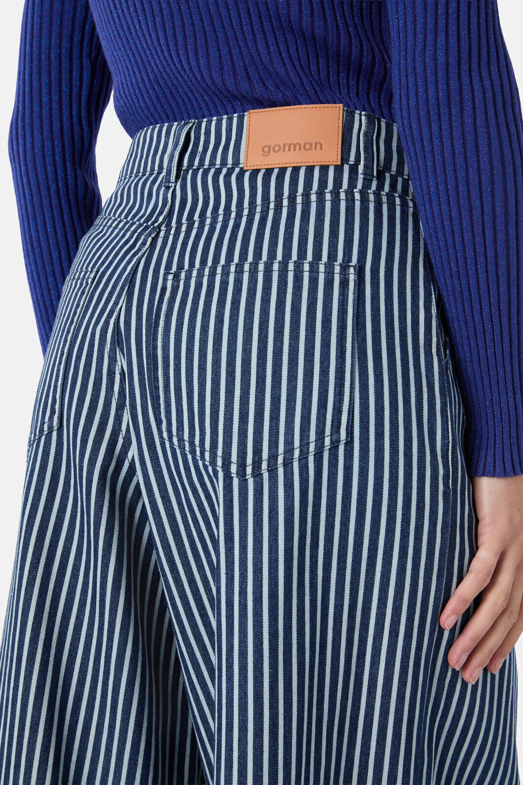 Stripe Life Denim Skort - Image 4