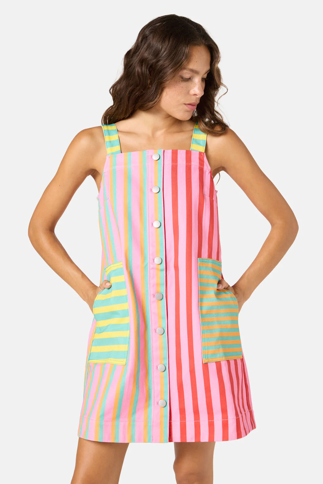 Stripe Lover Pinafore Dress