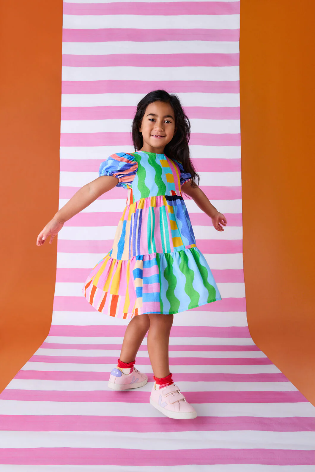 Stripe Mix Kids Dress