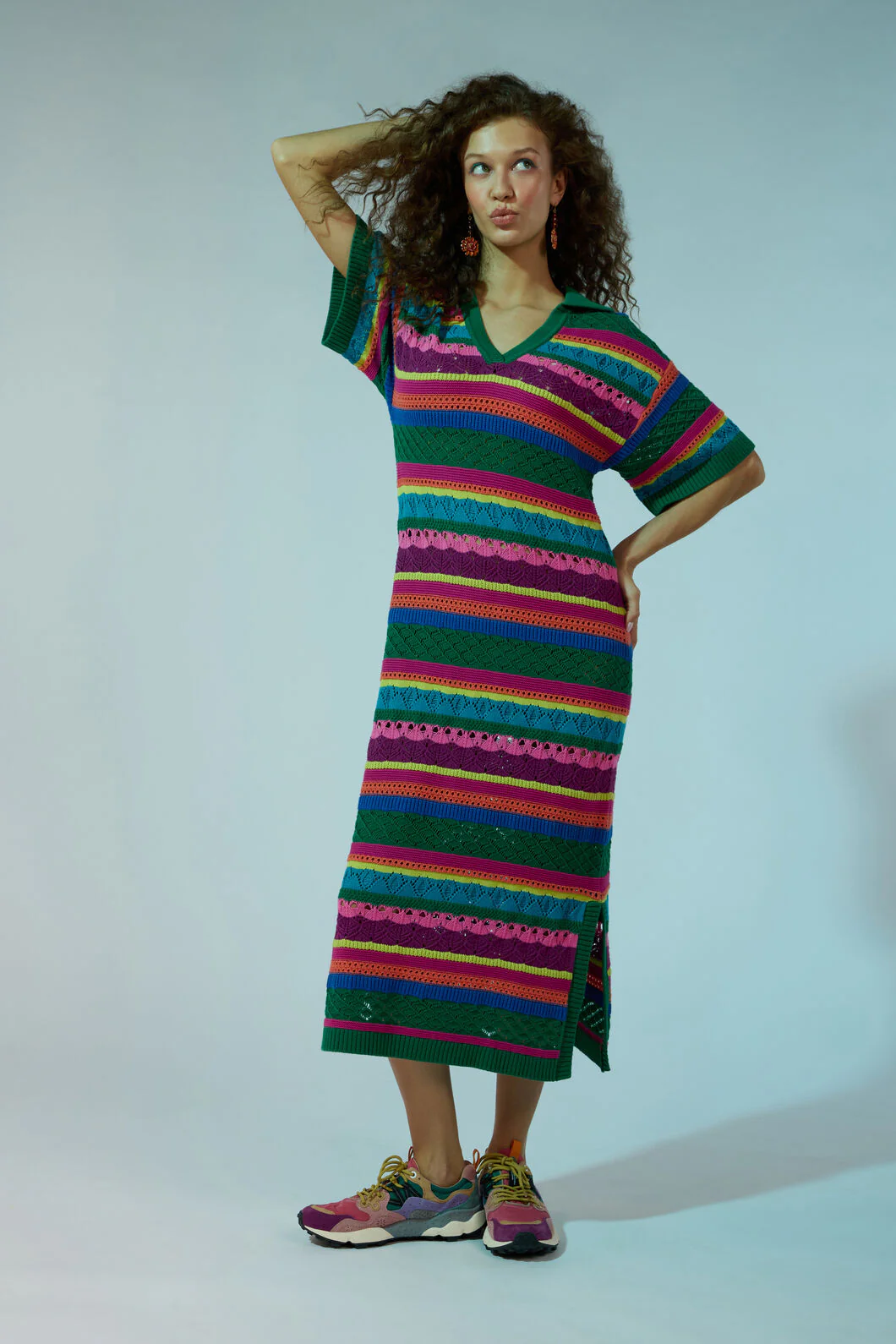 Stripetastic Cotton Knit Dress