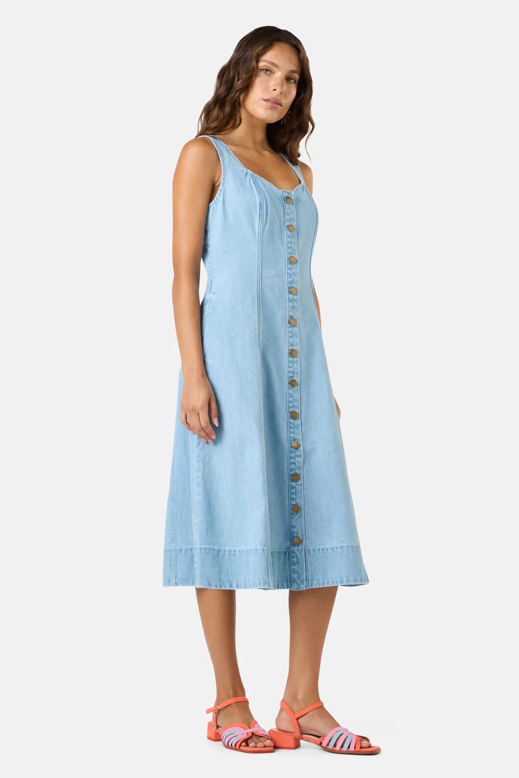 Sweetheart Denim Midi Dress - Image 3