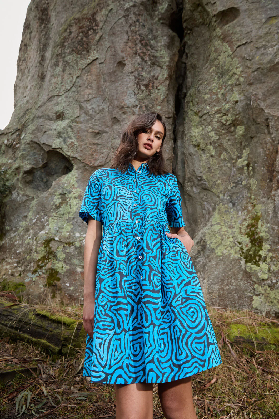 Swirl Harvest Shirt Dress