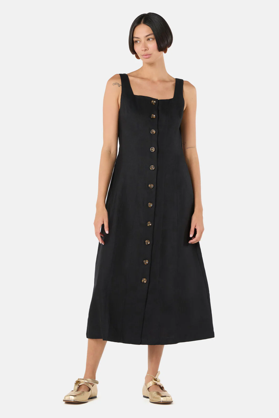 The Column Linen Plain Dress