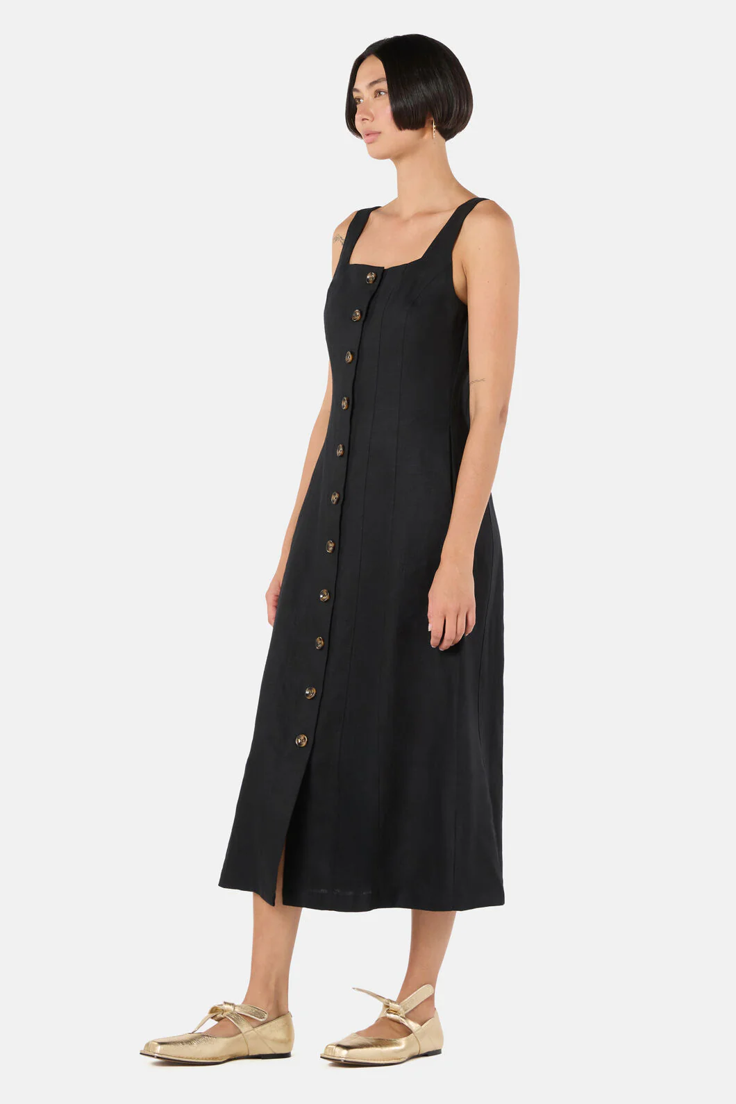 The Column Linen Plain Dress - Image 2