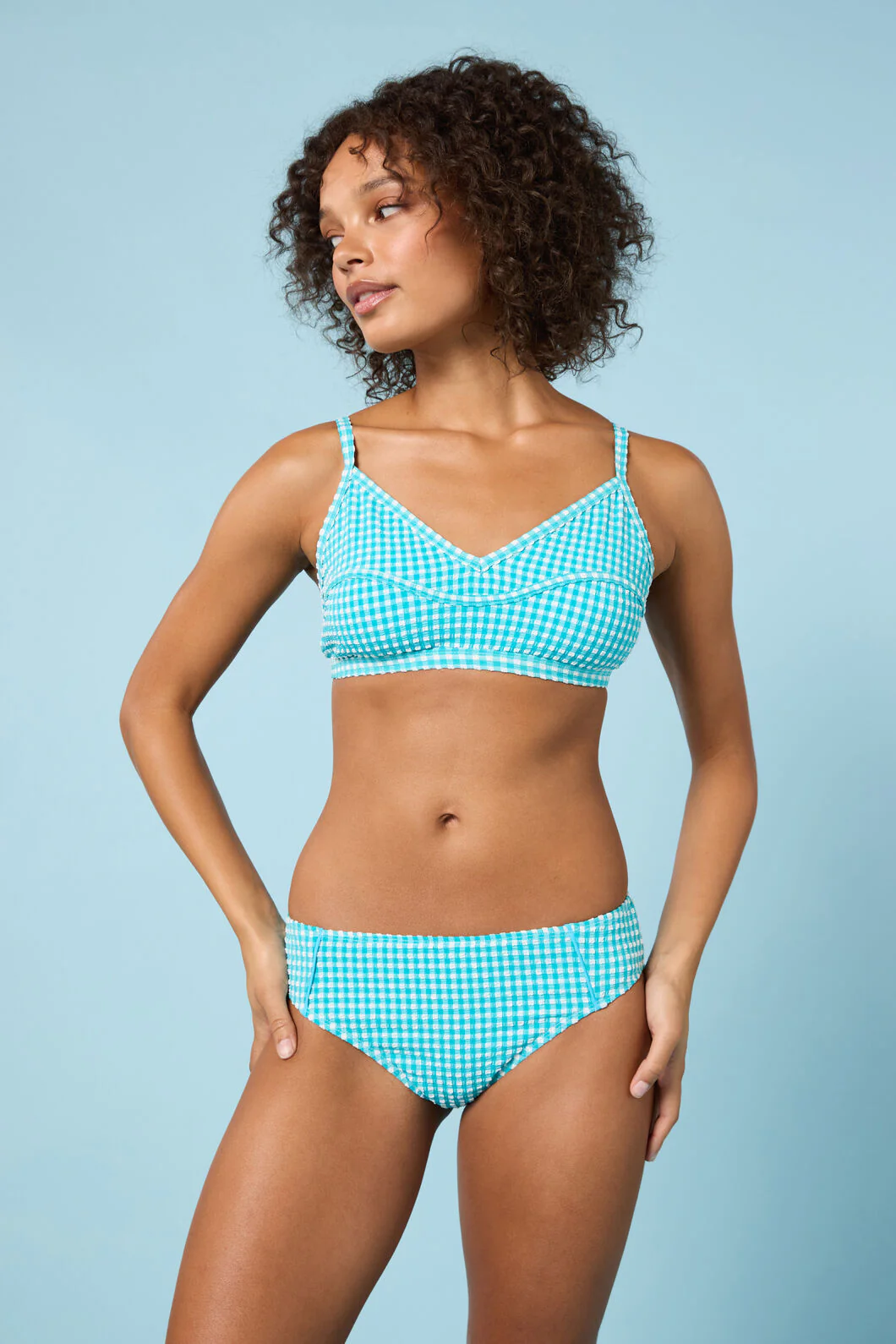 Tidal Tartan Gingham Bikini Bottom