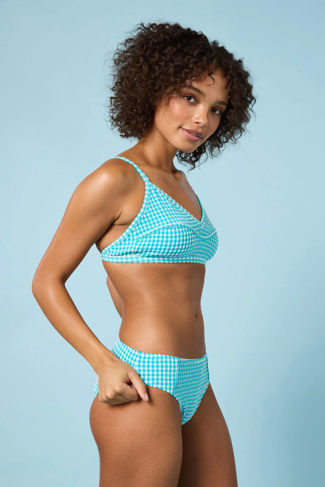 Tidal Tartan Gingham Bikini Bottom - Image 2
