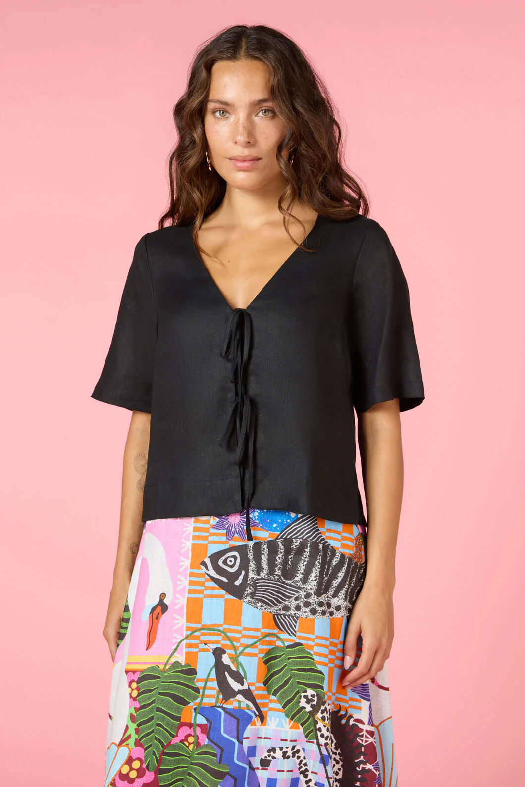Tie And True Linen Top