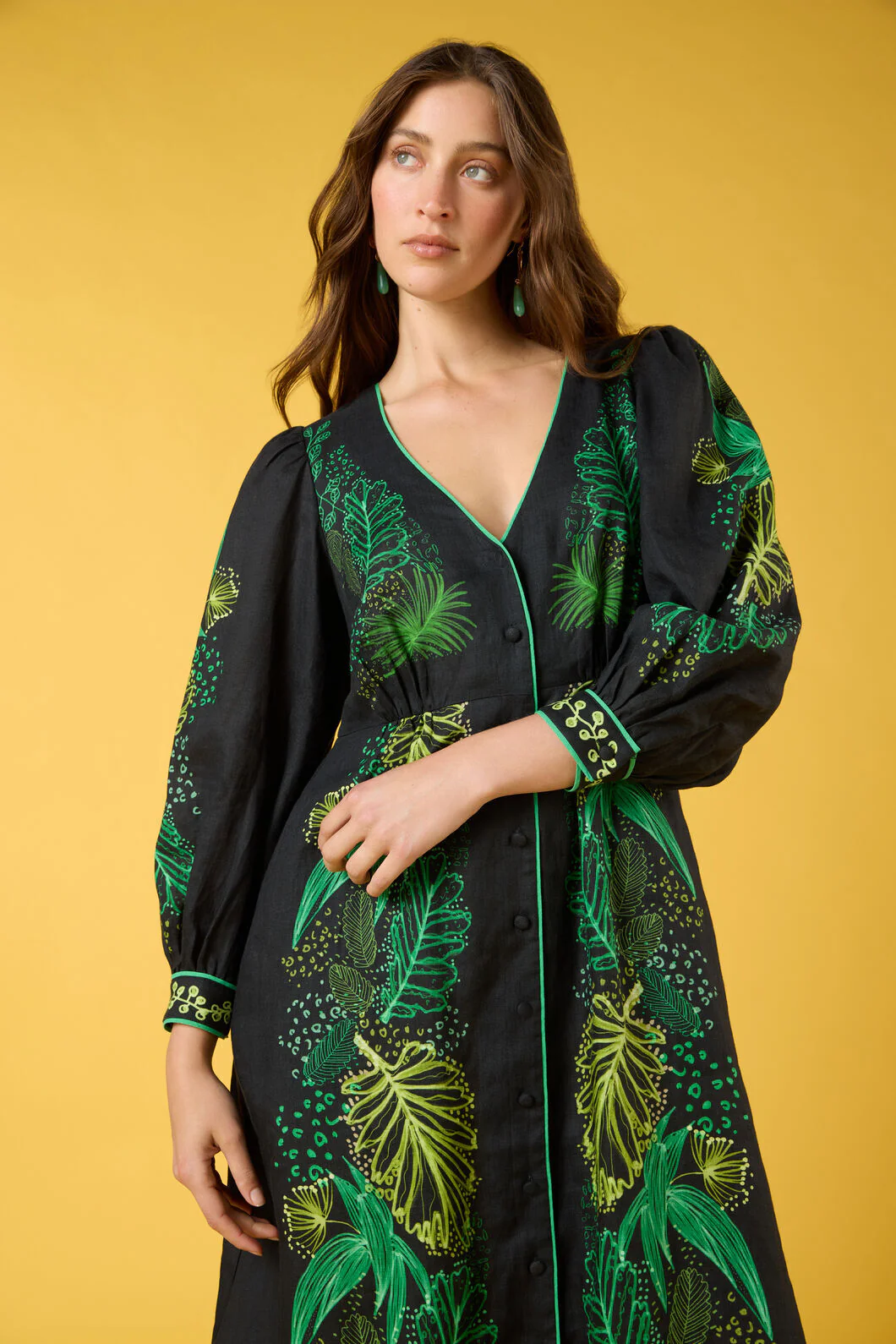 Tree Fern Print Party Dress