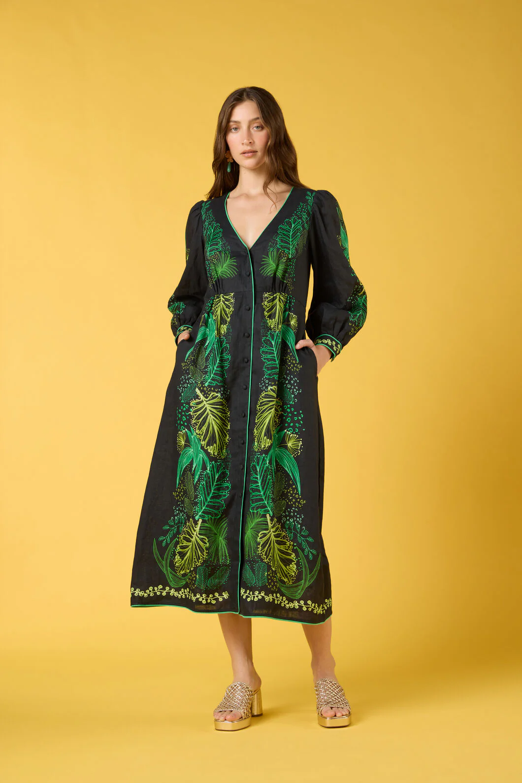 Tree Fern Print Party Dress - Image 2