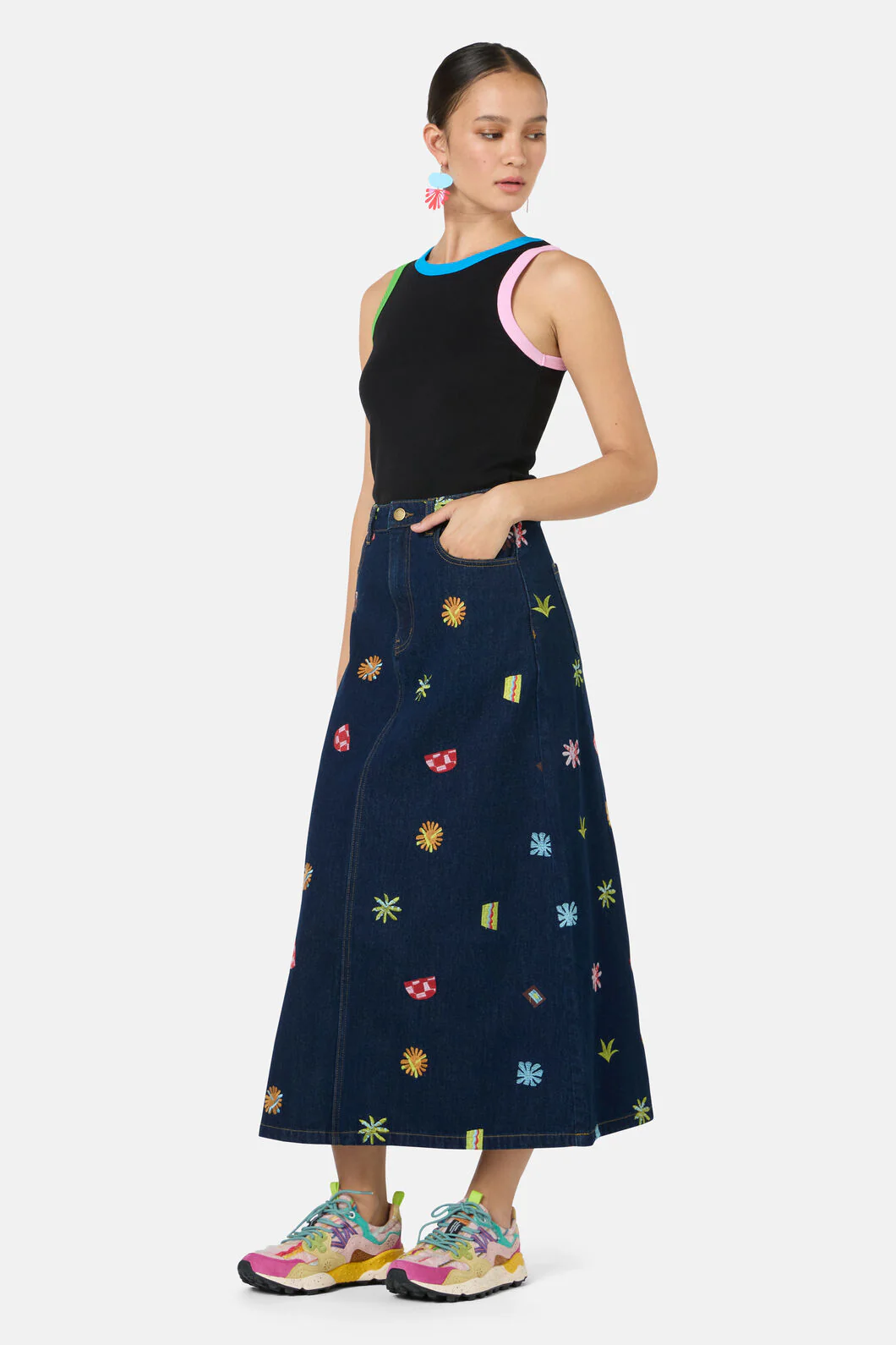 Tropic Pop Denim Skirt - Image 3