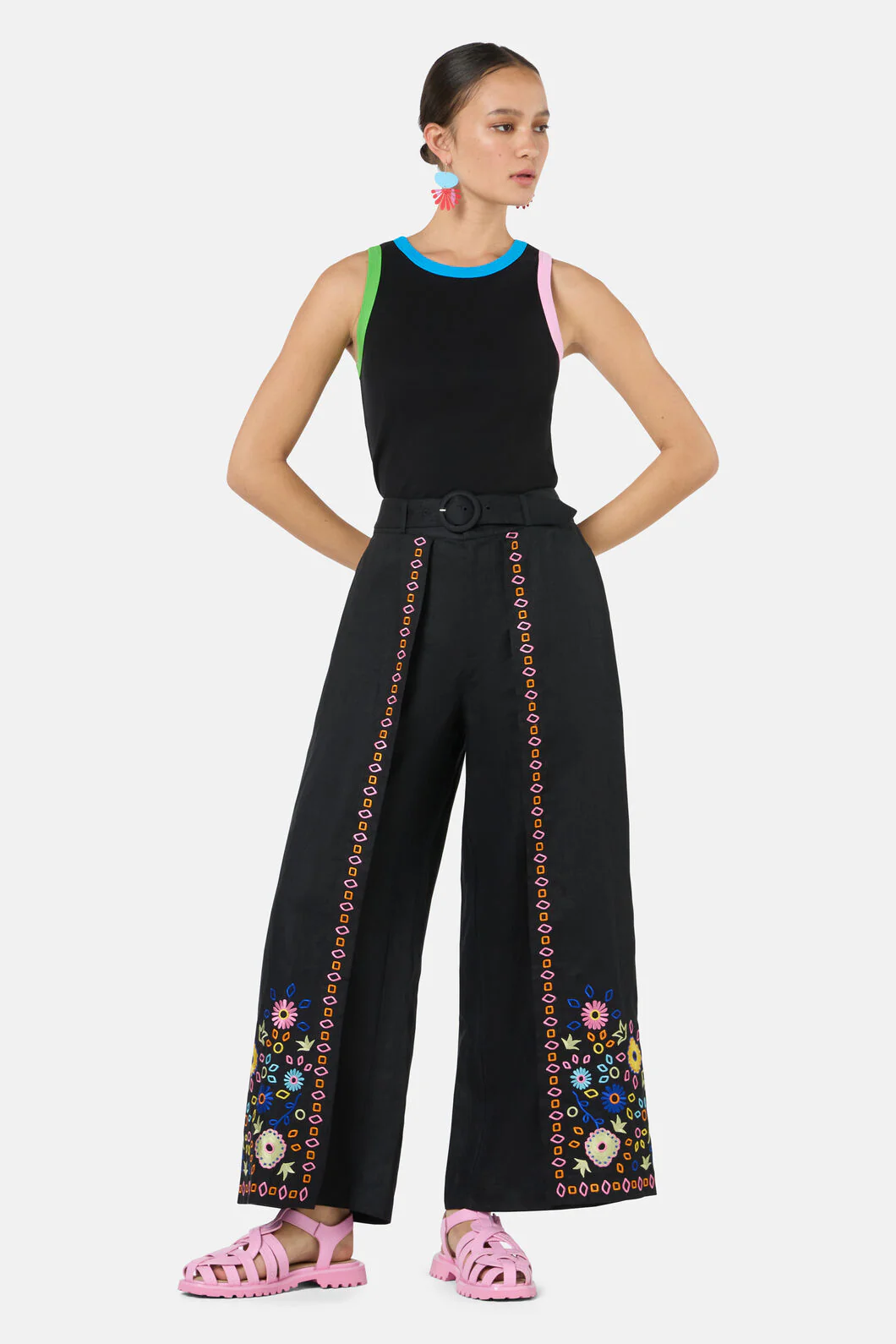 Tropic Pop Embroidered Pant