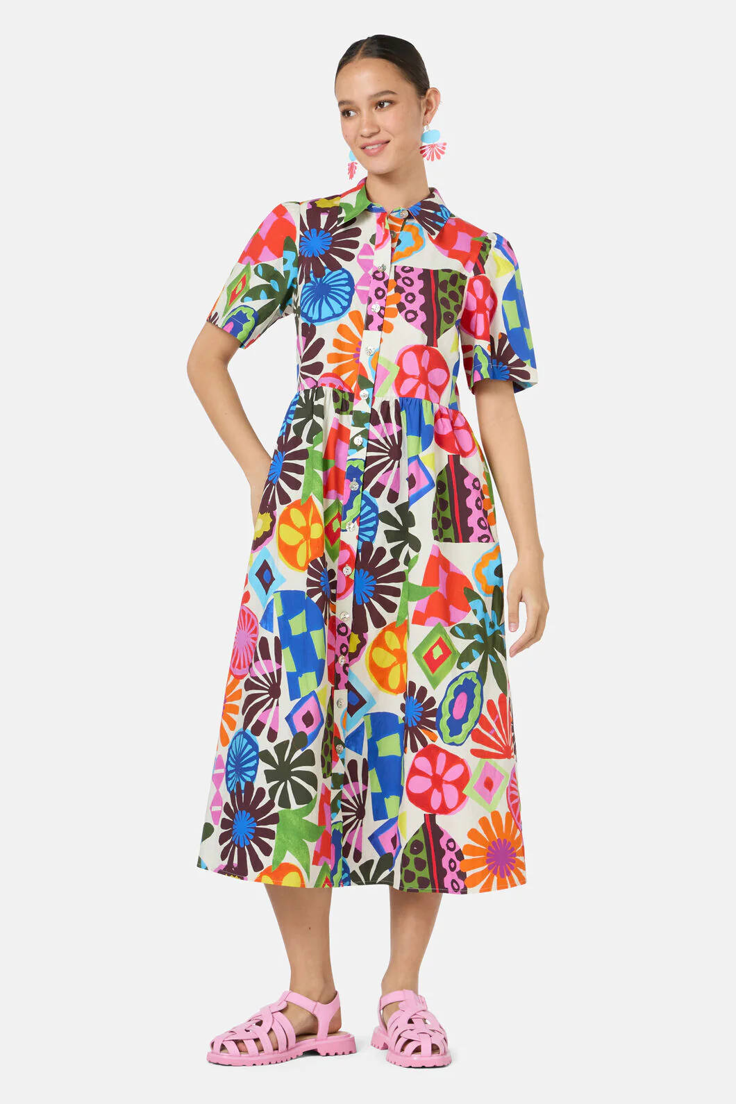 Tropic Pop Shirt Dress