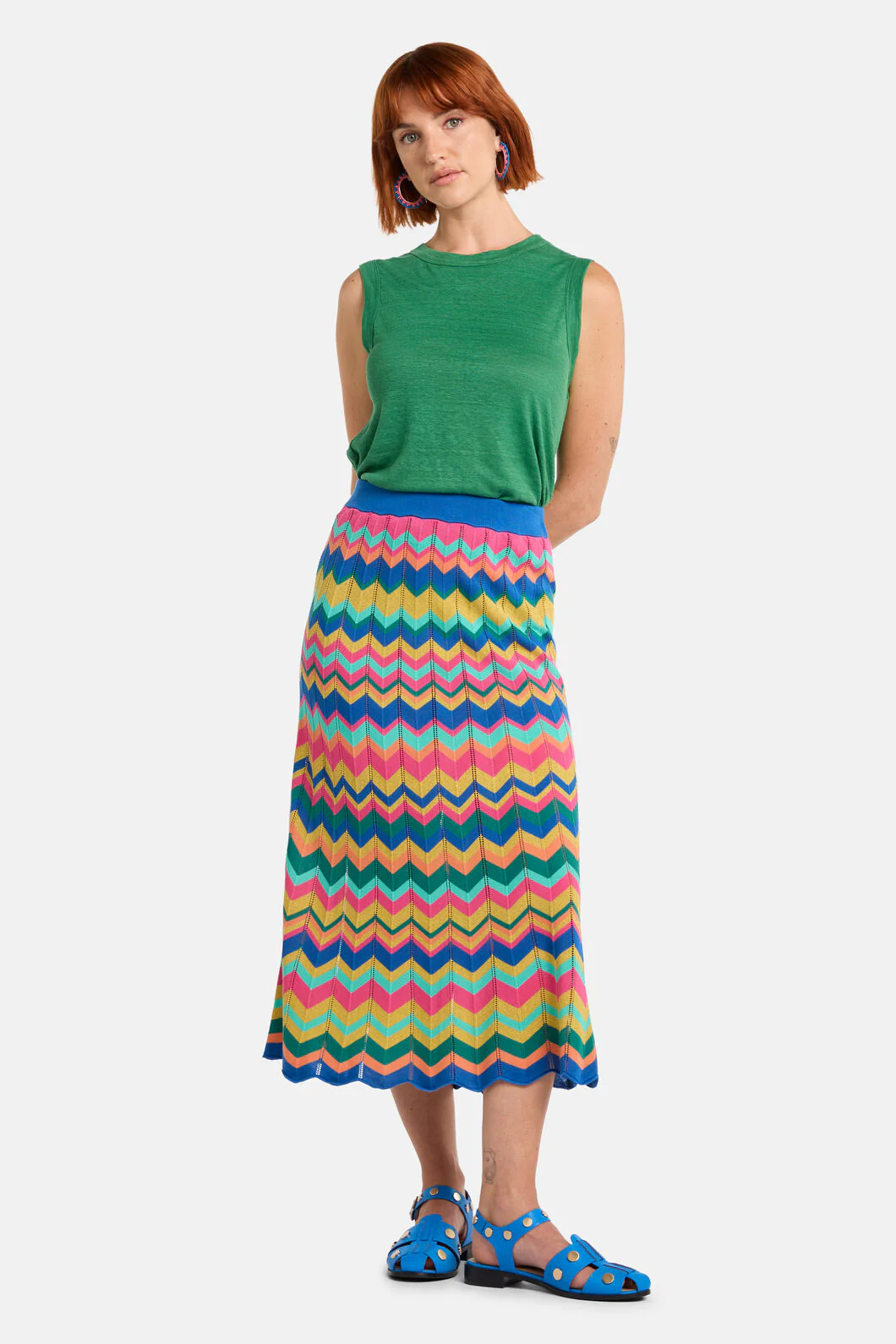 Tropic Zigzag Knit Skirt