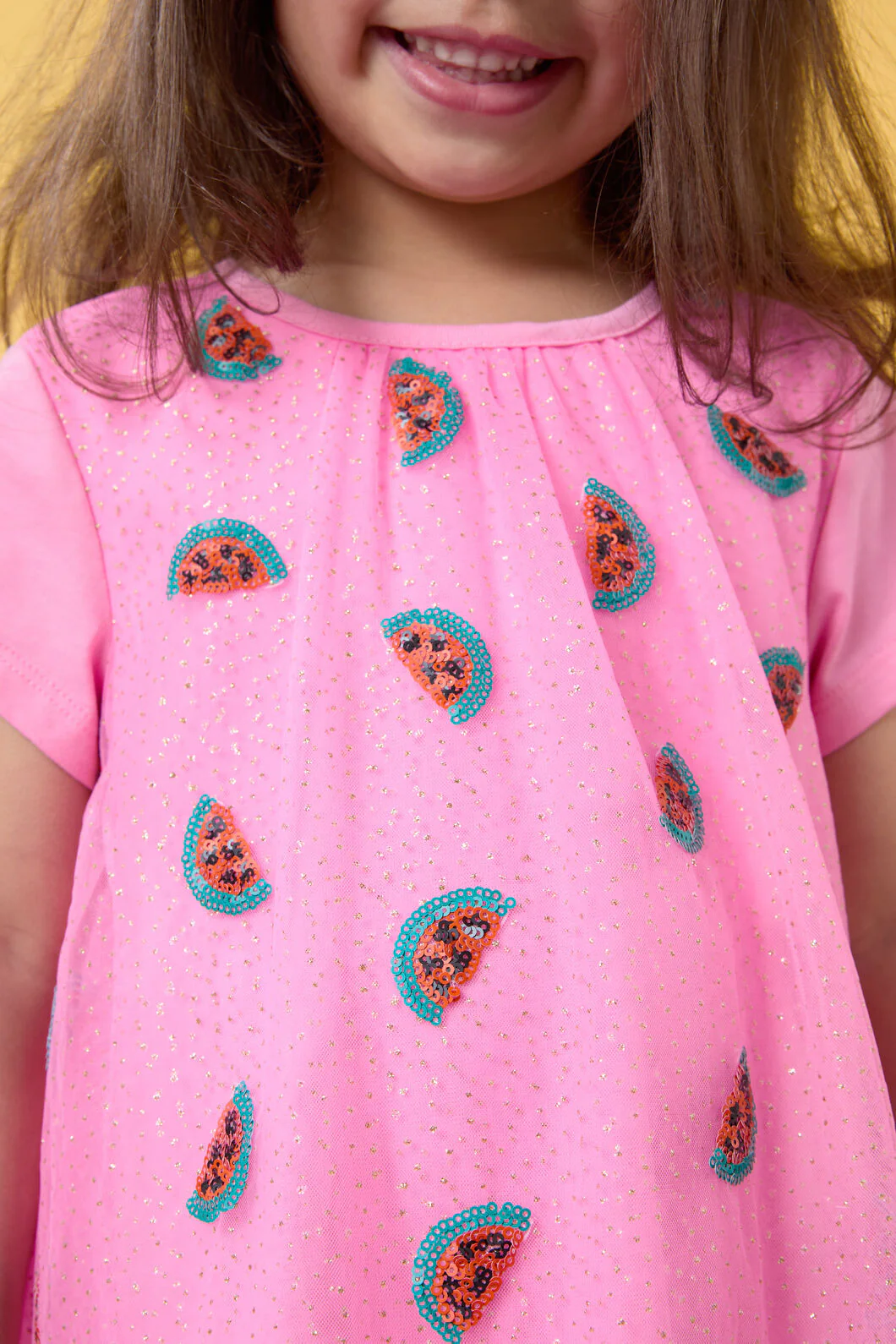 Watermelon Sequin Kids Dress - Image 4