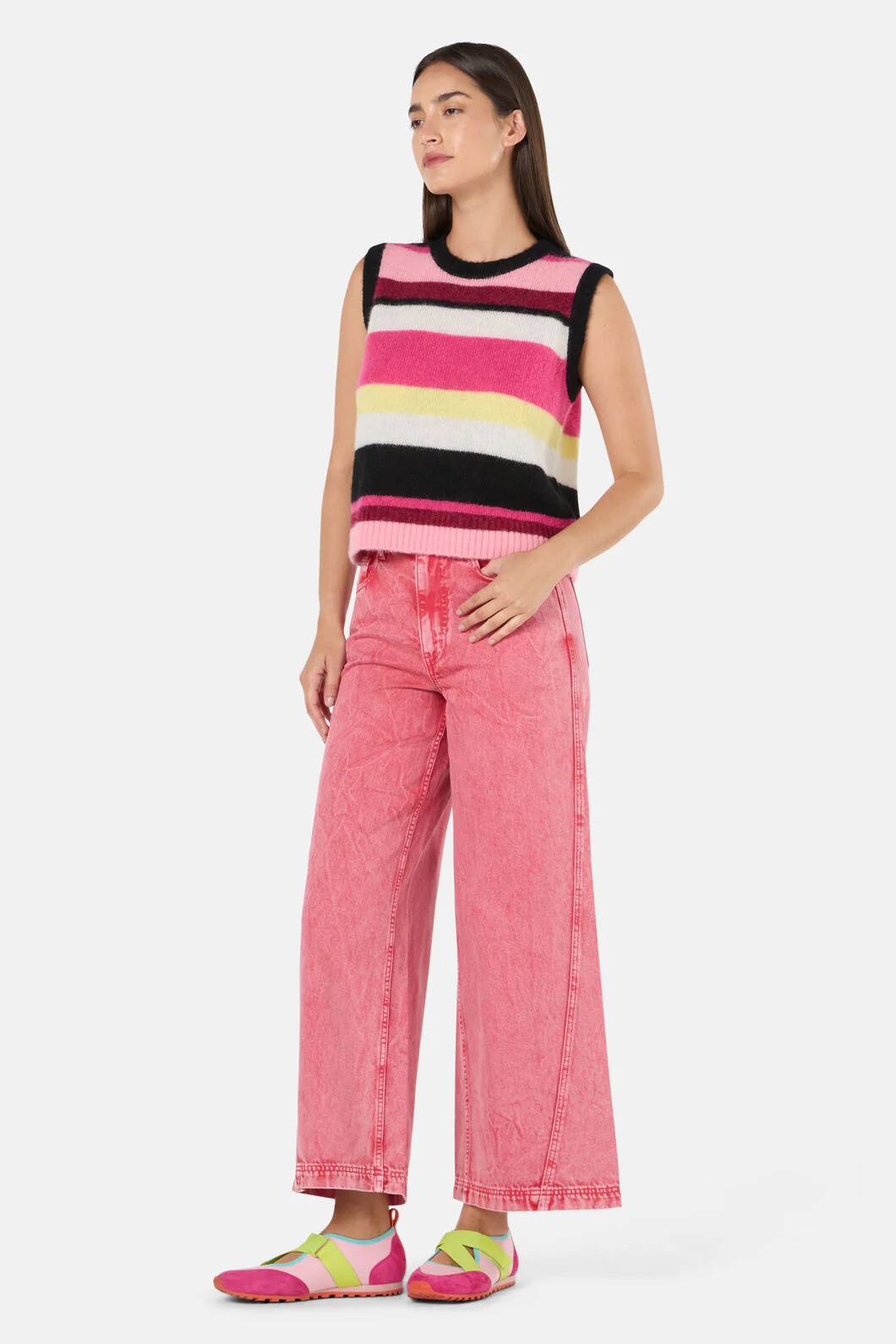 Wavelength Stripe Alpaca Vest - Image 4