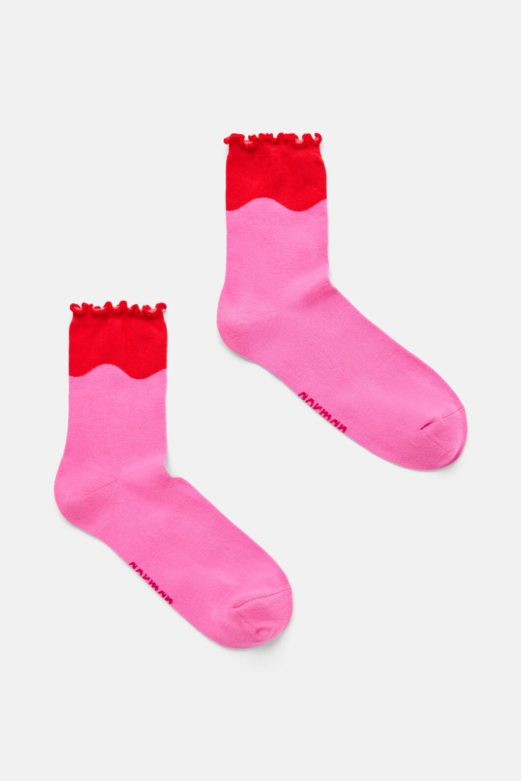 Wavy Crew Sock Pink