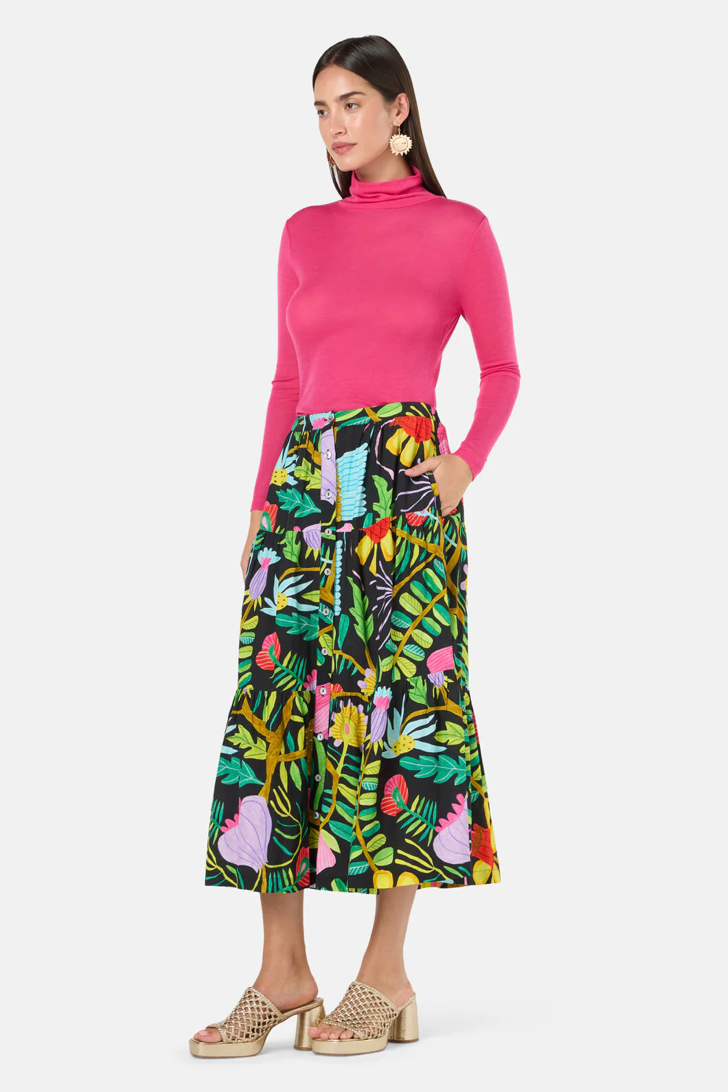 Whimsical Blooms Midi Skirt - Image 3