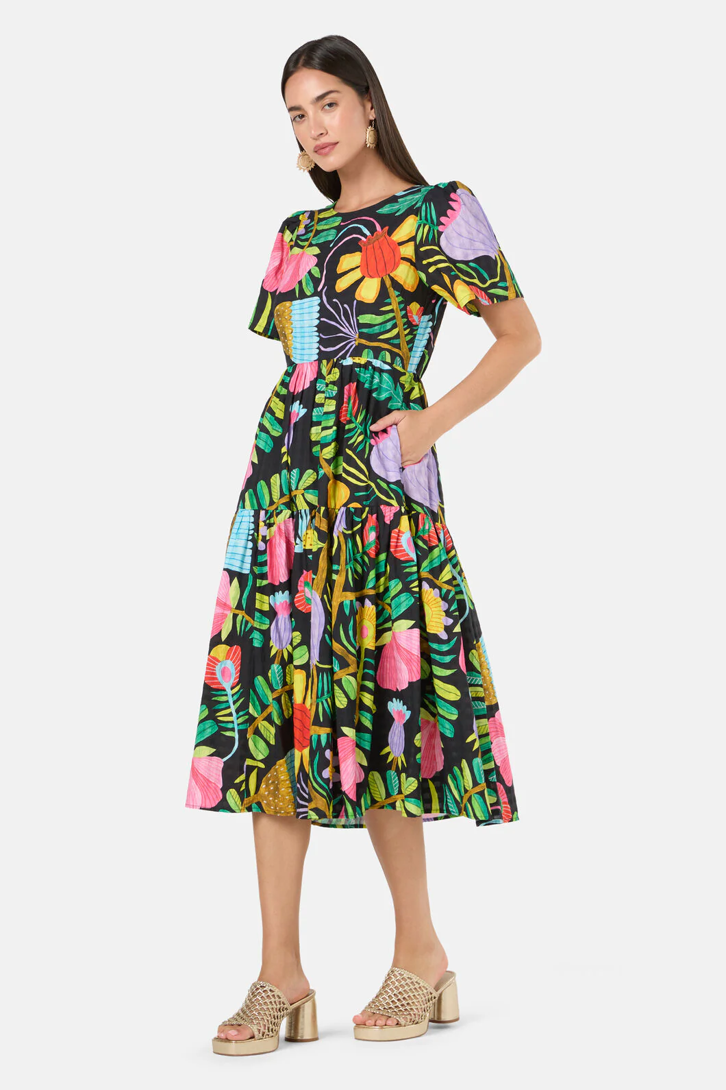 Whimsical Blooms Tiered Dress