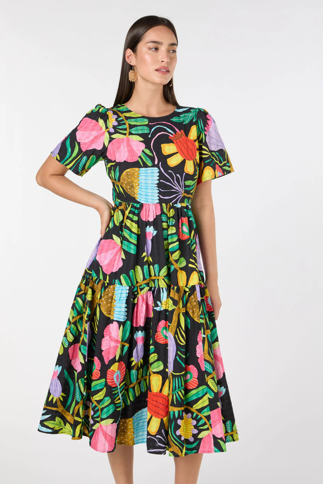 Whimsical Blooms Tiered Dress - Image 4