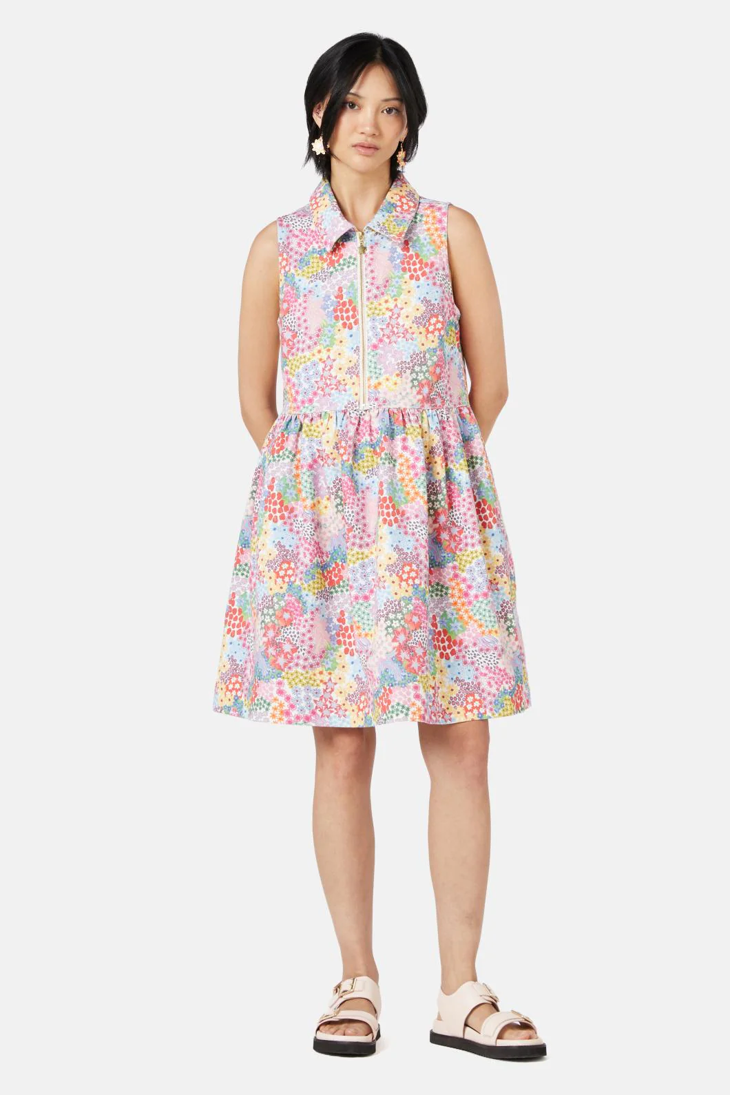 Wild Blossoms Denim Dress