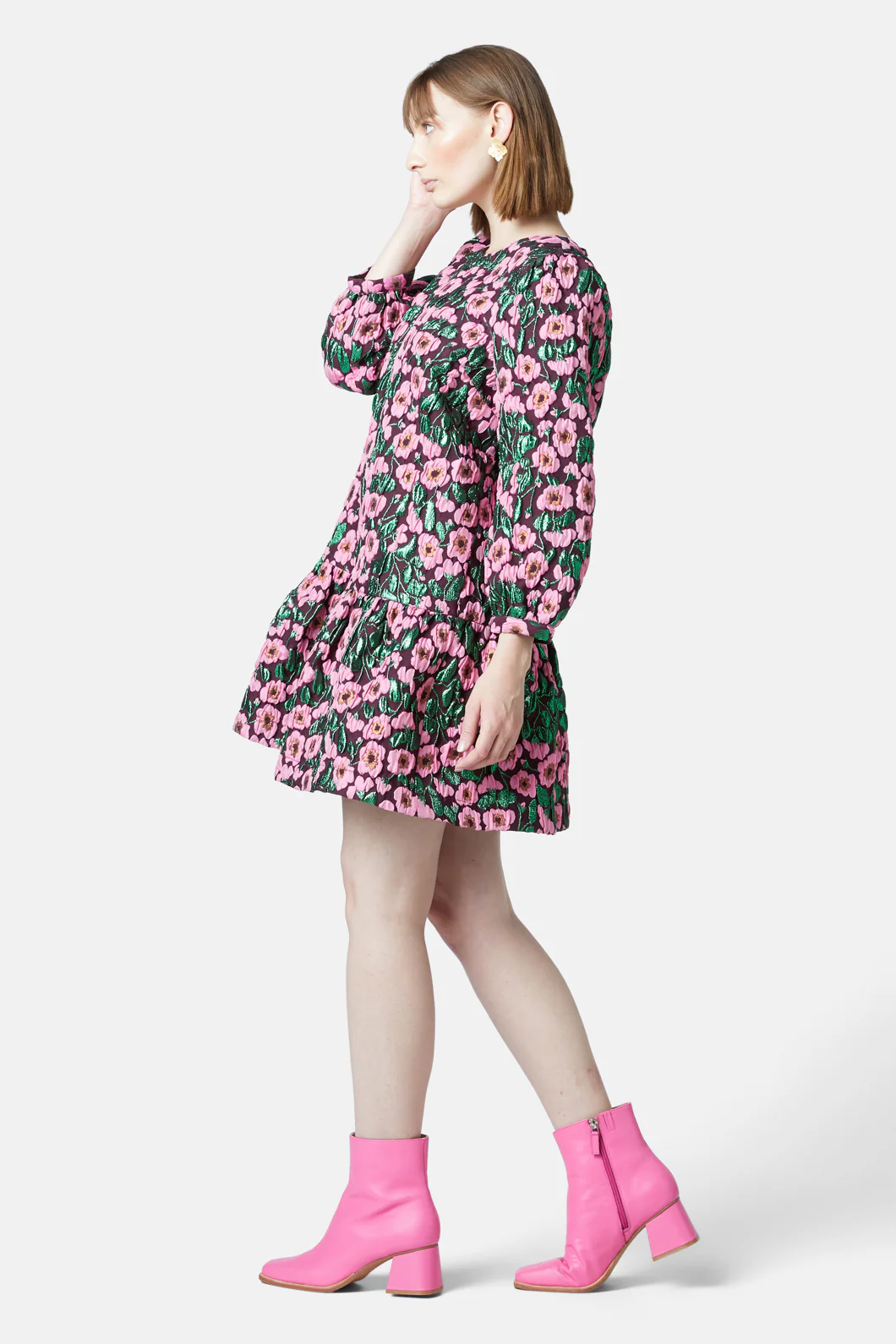 Wild Roses Jacquard Dress - Image 4